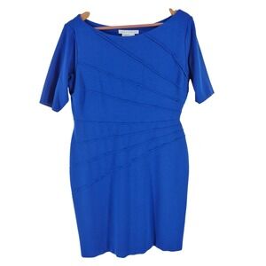 Maggy London Dress‎ Size 14 Blue Midi Sheath Career Work Office Cocktail NWT